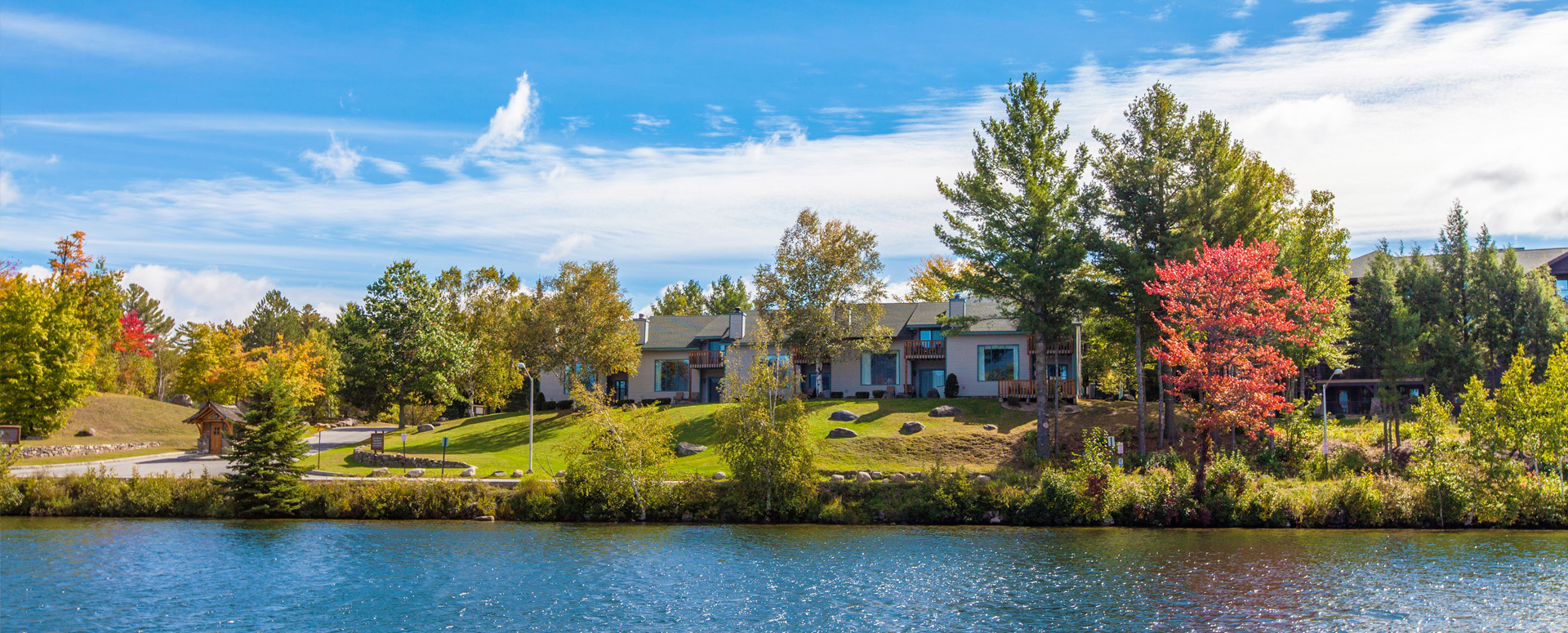 Lake Placid Club Lodges - view from Mirror Lake